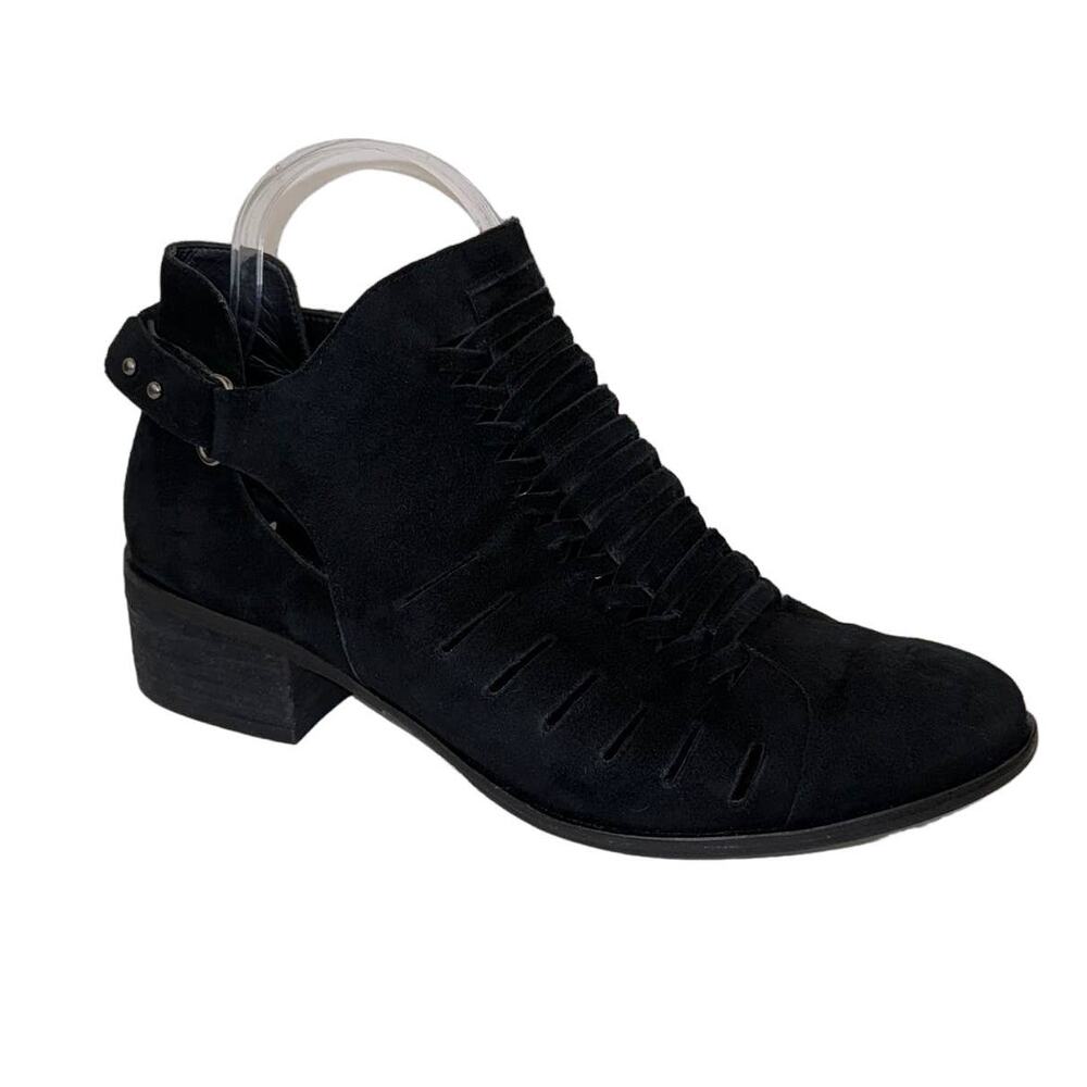 SAM EDELMAN‎ | Black Suede "Pierson" Woven Cut Out Ankle Booties | Women's 8 1/2